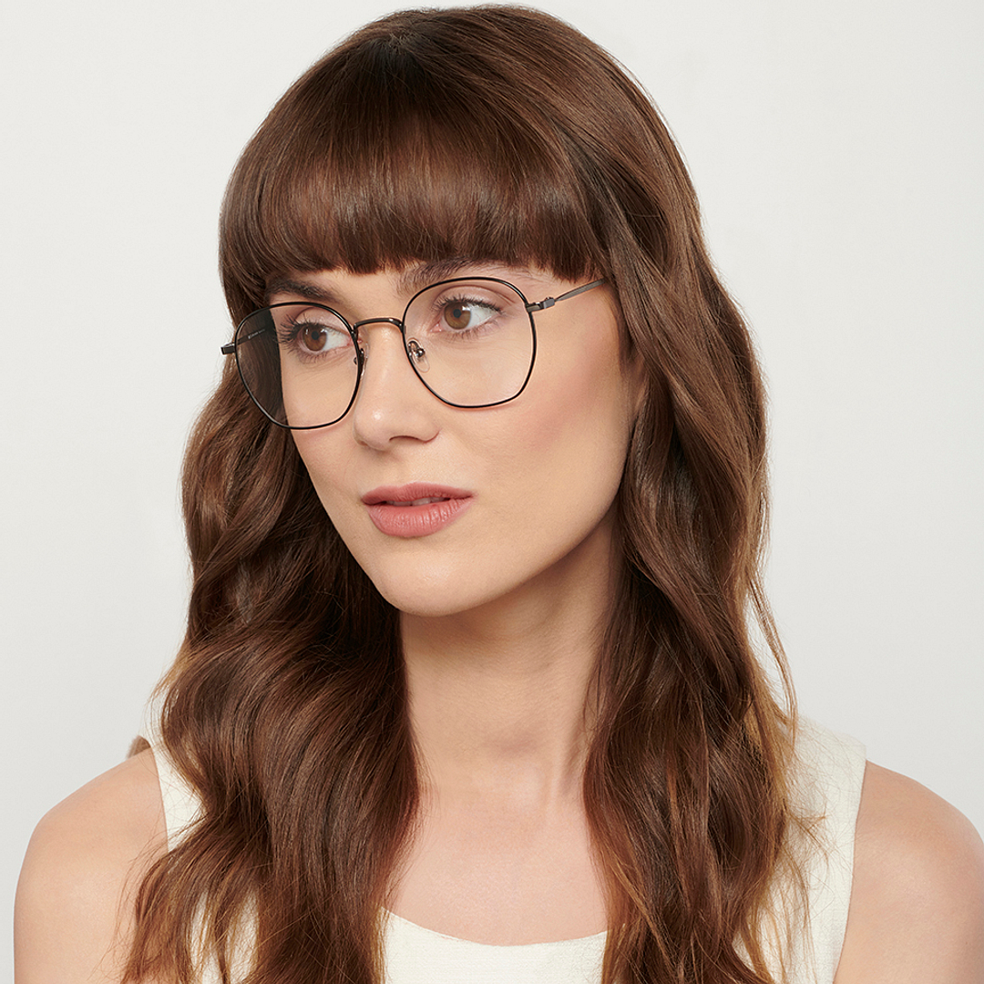 John Jacobs Online Gunmetal Full Rim Round left side