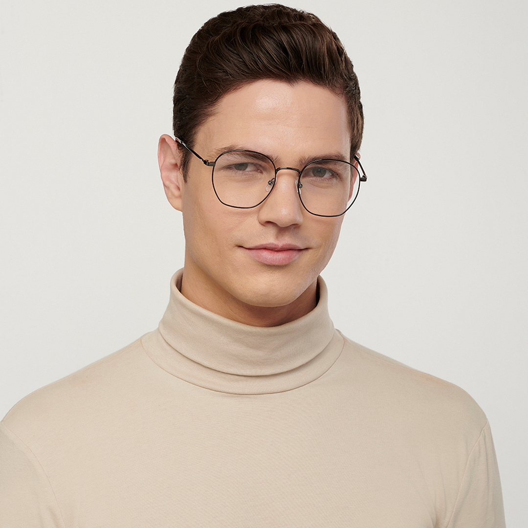 John Jacobs Online Gunmetal Full Rim Round left side