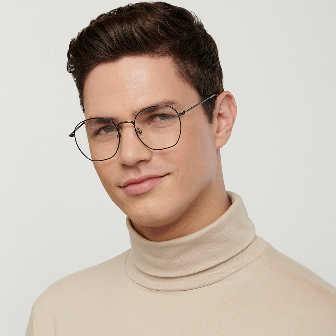 John Jacobs Online Gunmetal Full Rim Round right side