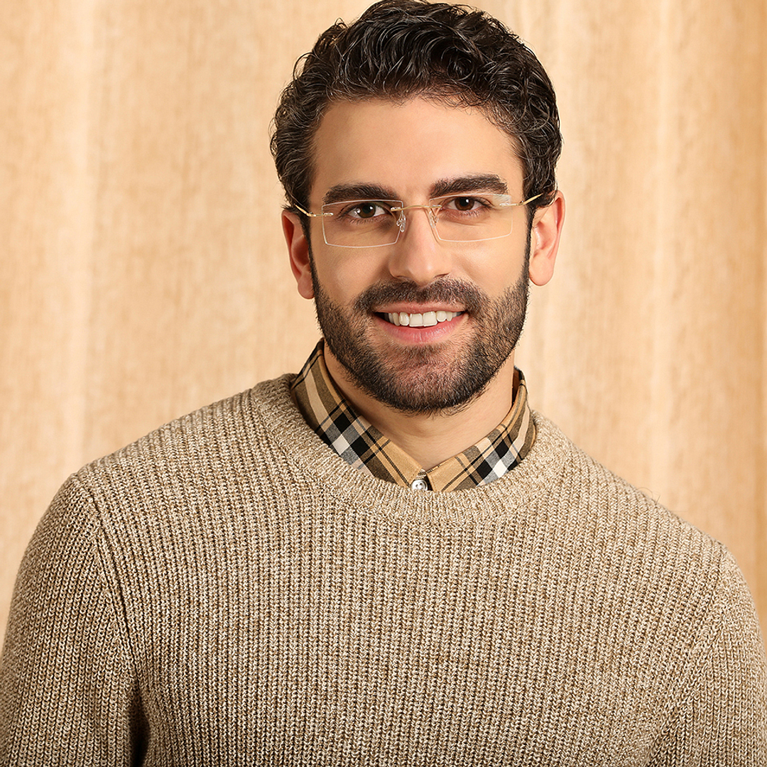 John Jacobs Gold Rimless Rectangle right side