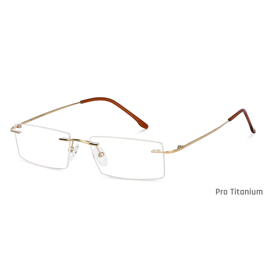 John Jacobs Gold Rimless Rectangle right side