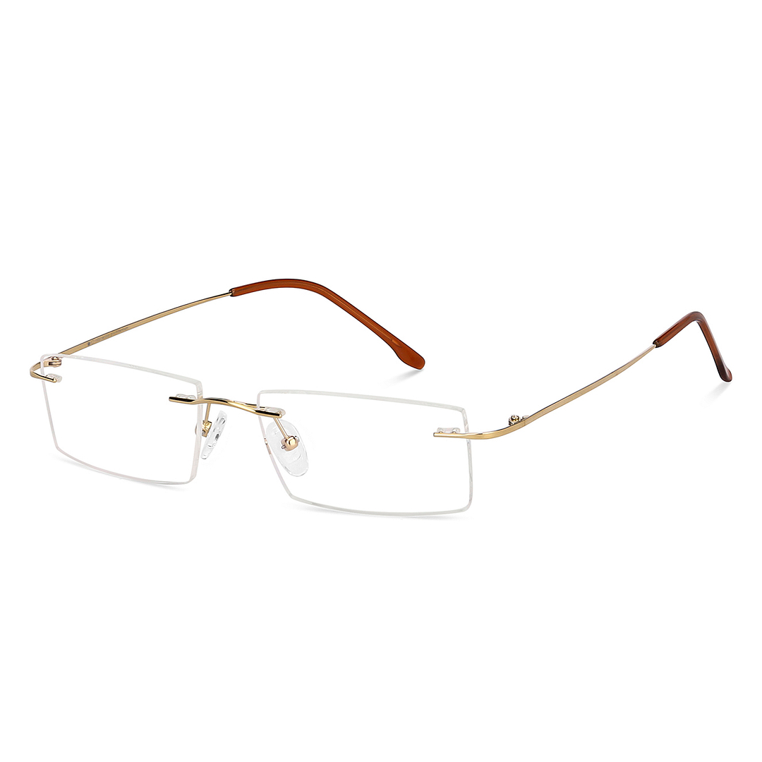 John Jacobs Gold Rimless Rectangle right side