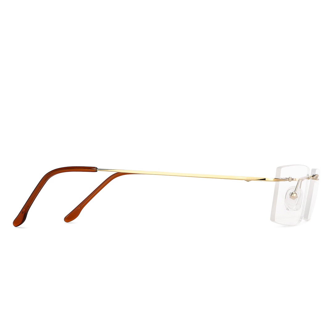 John Jacobs Gold Rimless Rectangle left side