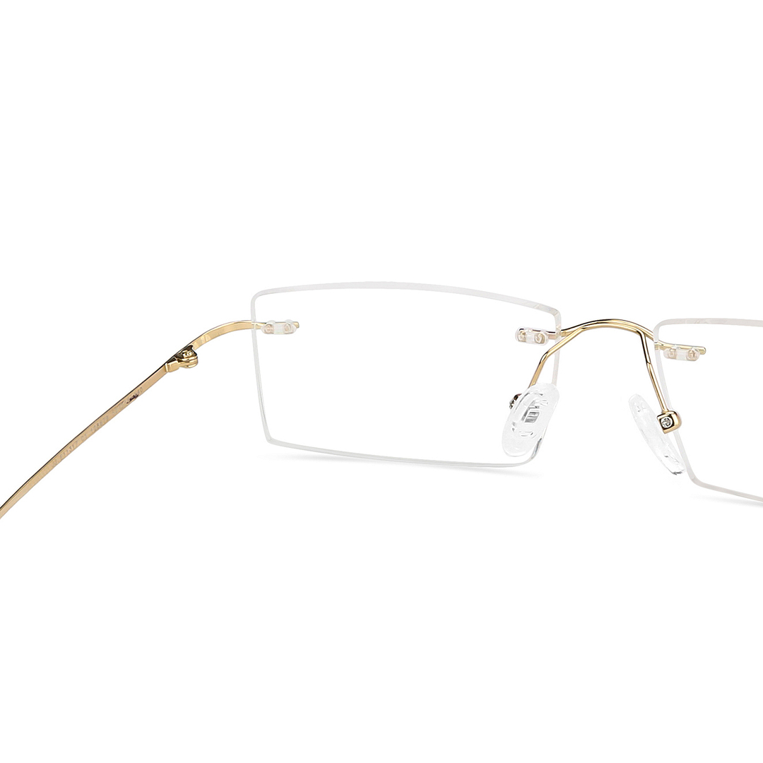 John Jacobs Gold Rimless Rectangle right side