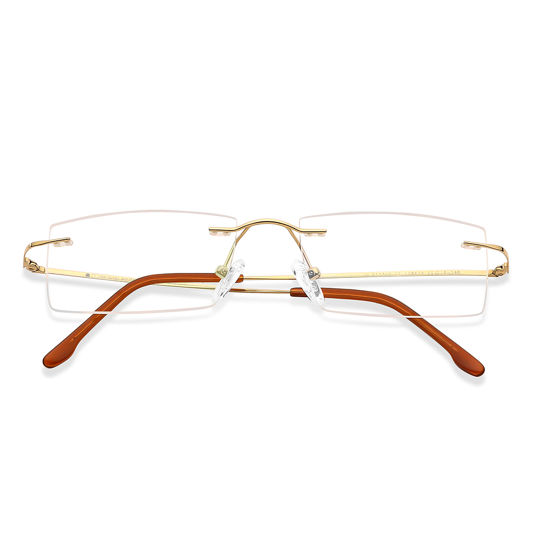 John Jacobs Gold Rimless Rectangle left side