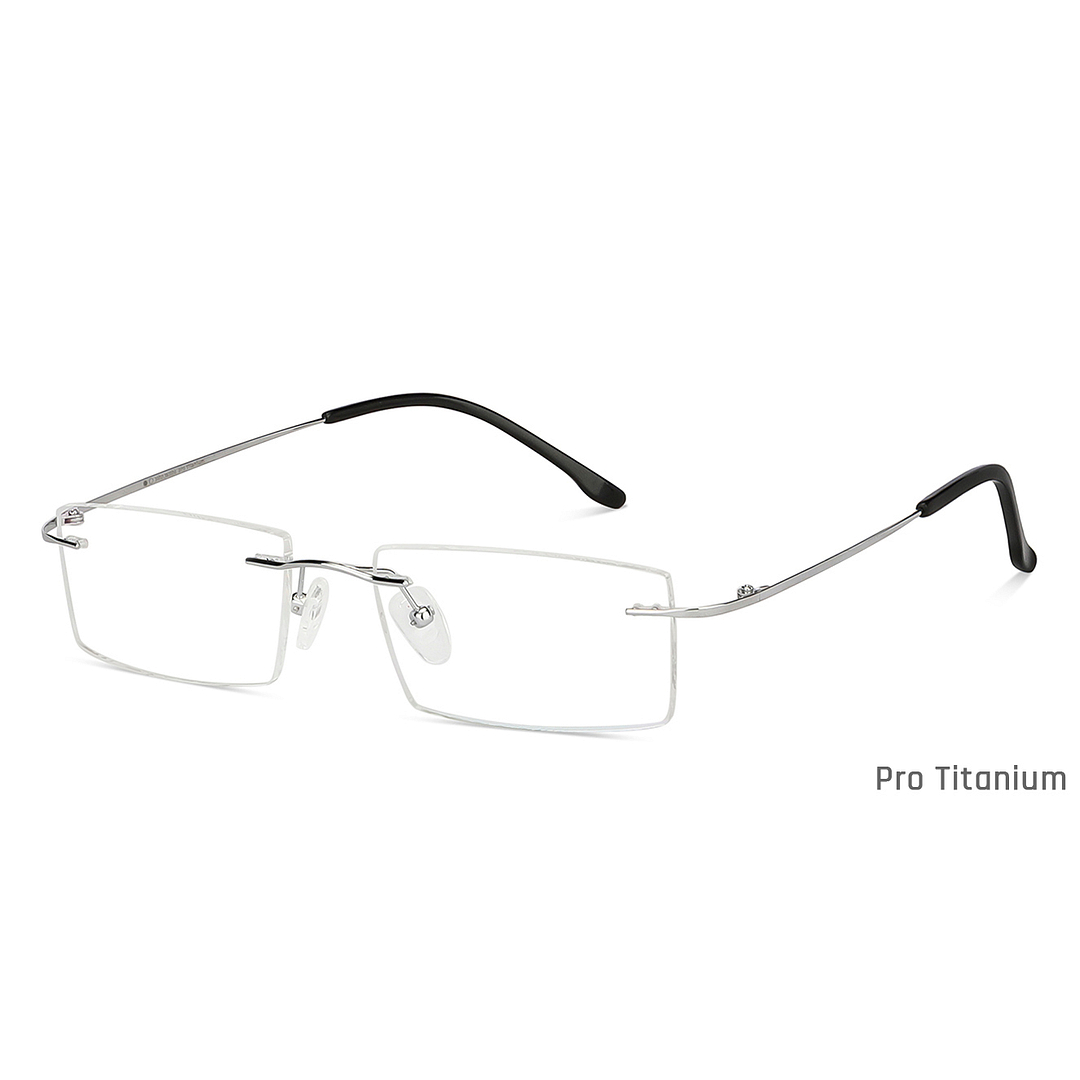 John Jacobs Silver Rimless Rectangle right side