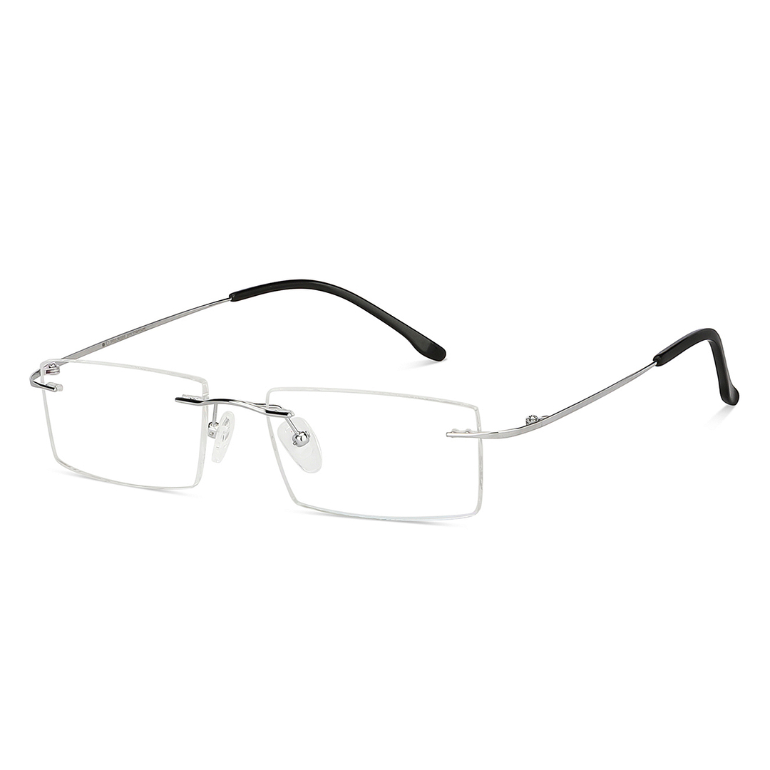 John Jacobs Silver Rimless Rectangle right side