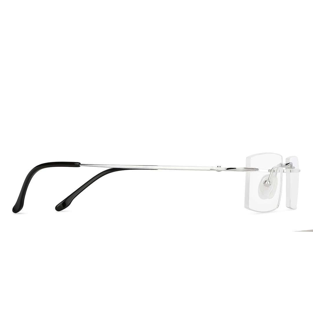 John Jacobs Silver Rimless Rectangle left side