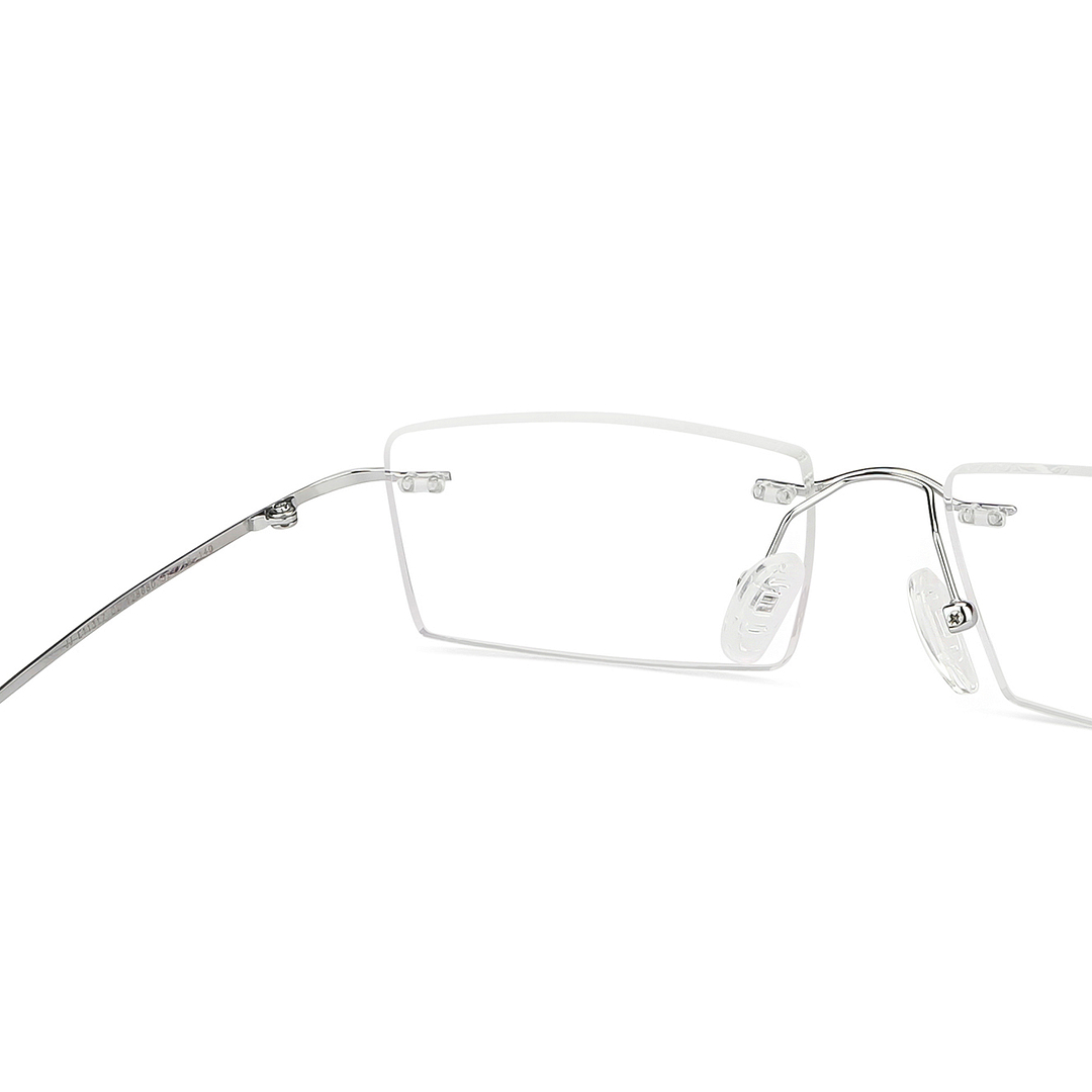 John Jacobs Silver Rimless Rectangle right side