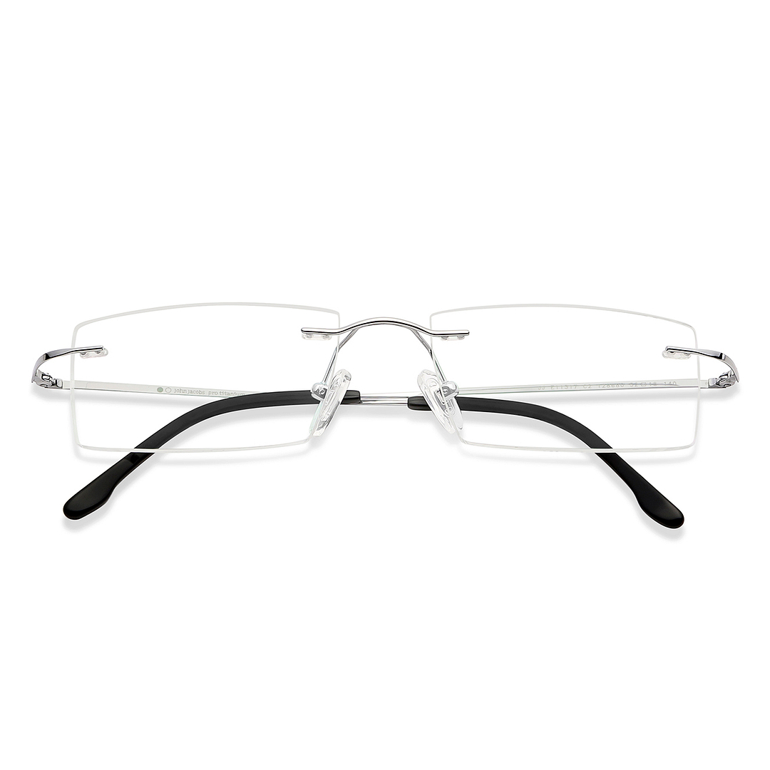 John Jacobs Silver Rimless Rectangle left side