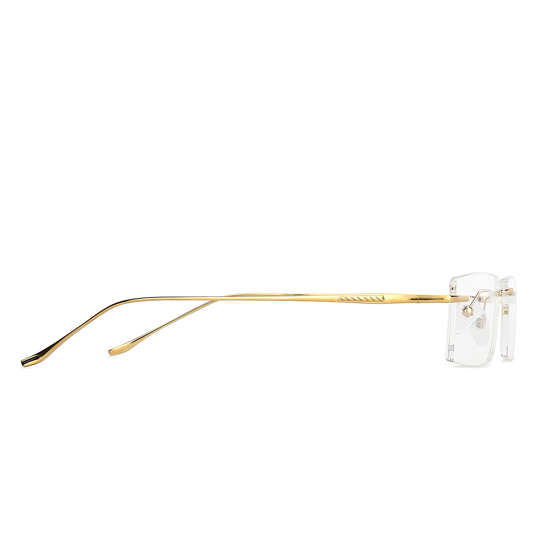 John Jacobs Gold Rimless Rectangle left side