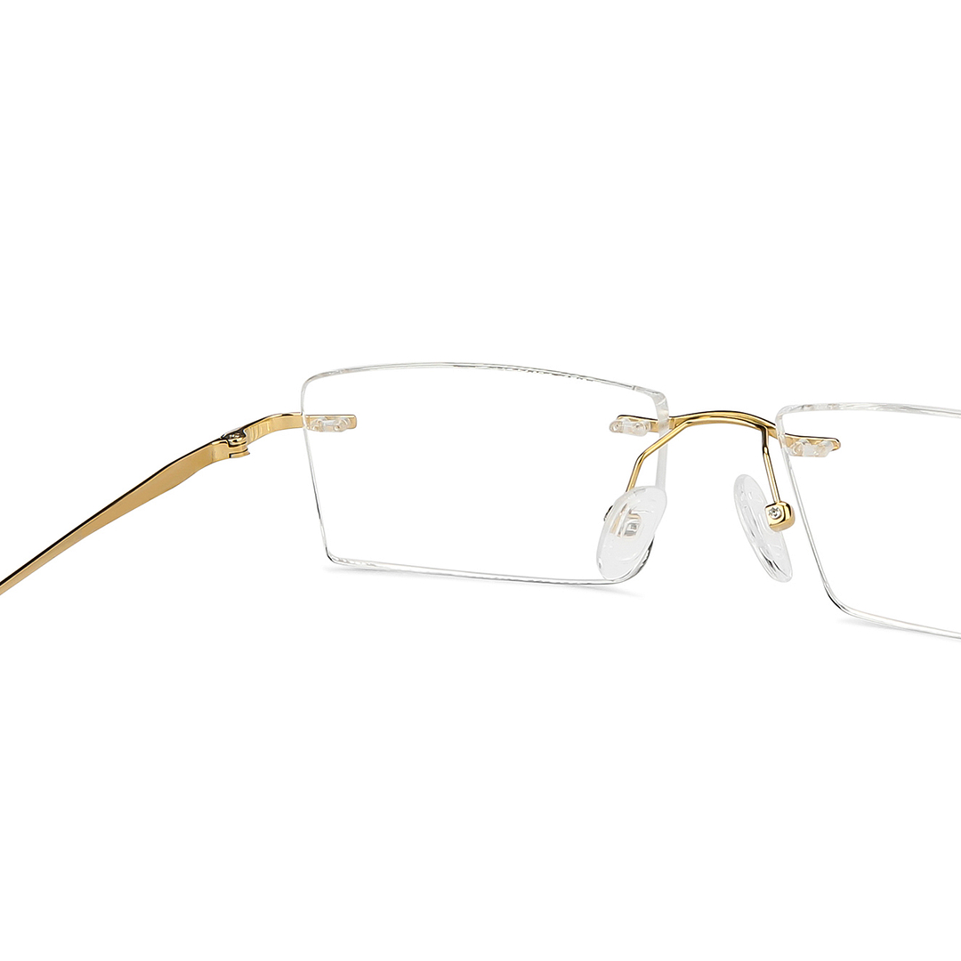 John Jacobs Gold Rimless Rectangle right side