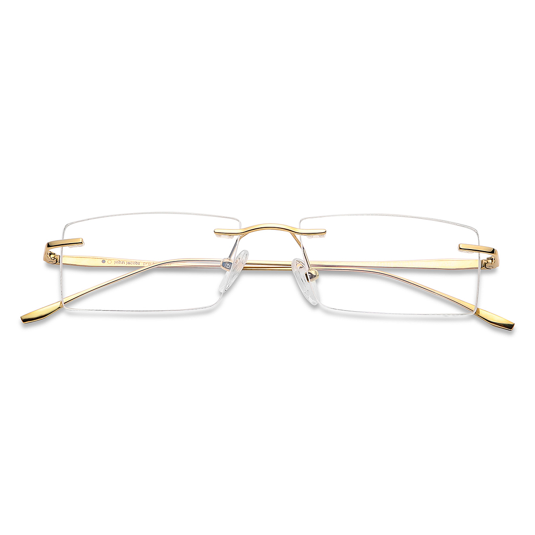 John Jacobs Gold Rimless Rectangle left side