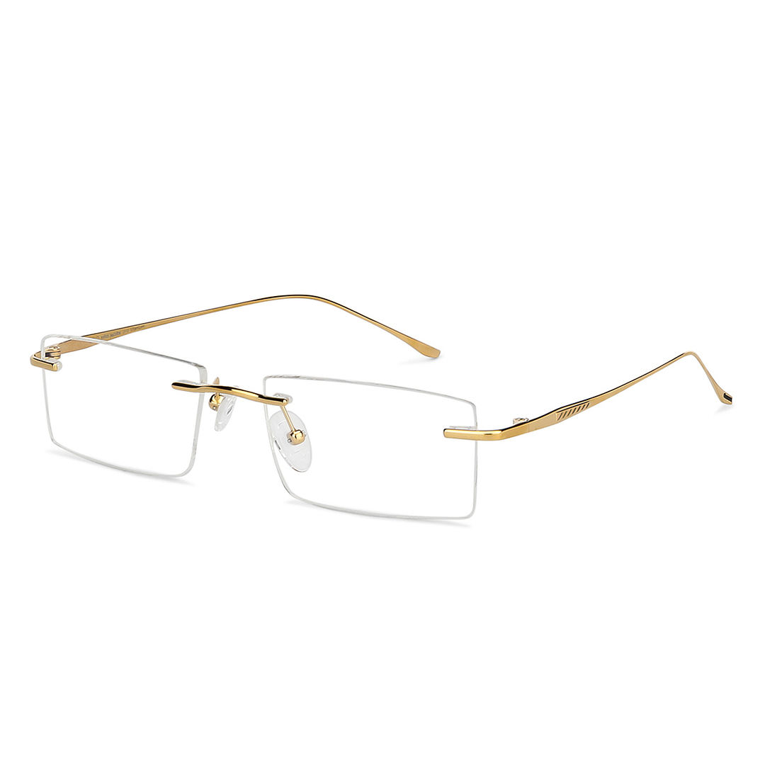 John Jacobs Gold Rimless Rectangle right side
