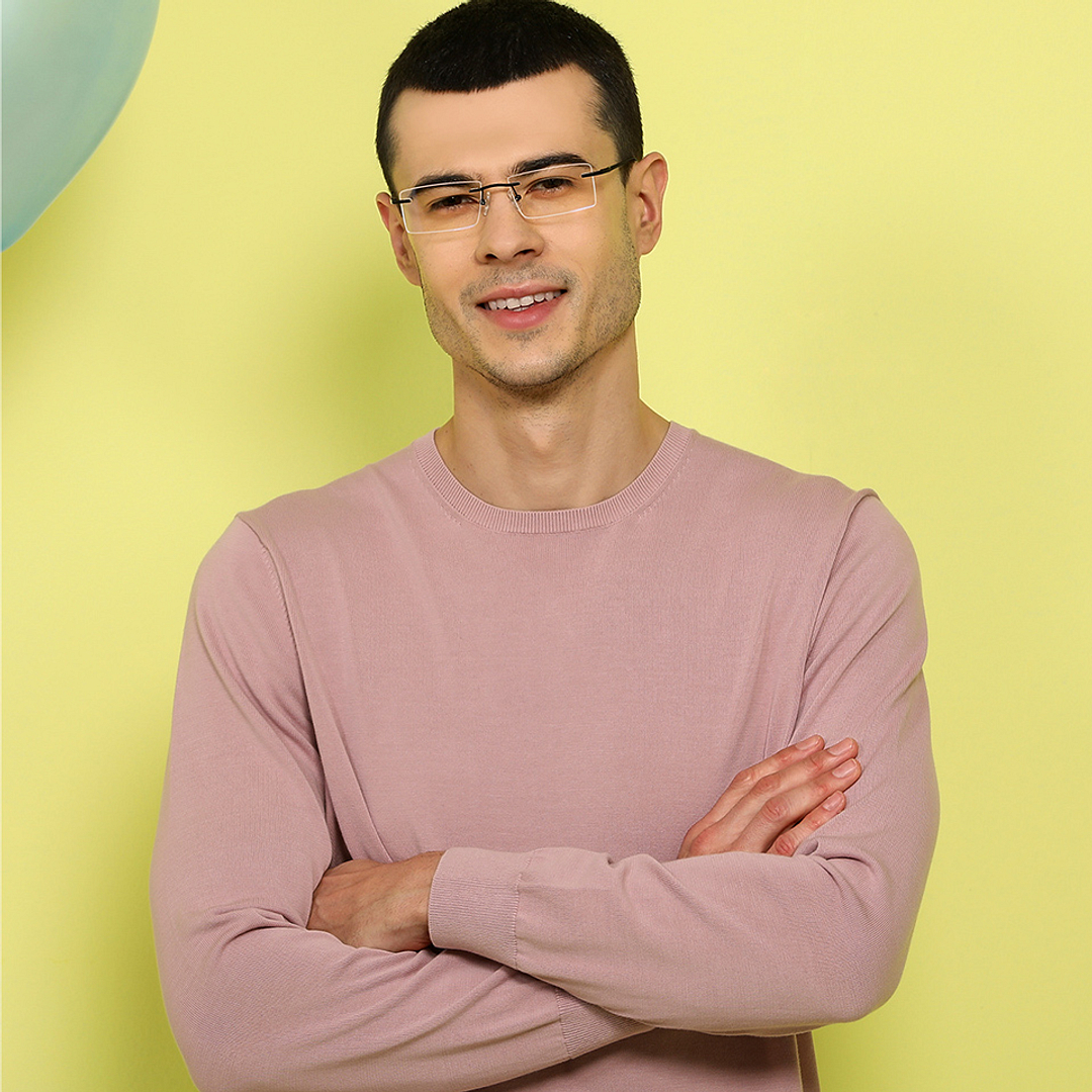 John Jacobs Black Rimless Rectangle right side