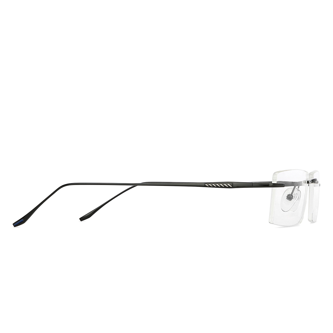 John Jacobs Black Rimless Rectangle left side