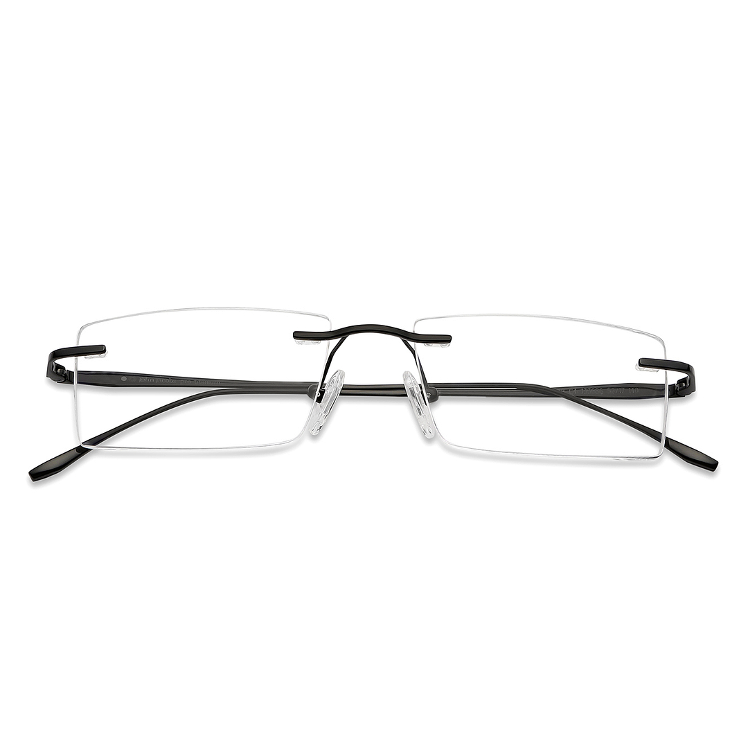 John Jacobs Black Rimless Rectangle left side
