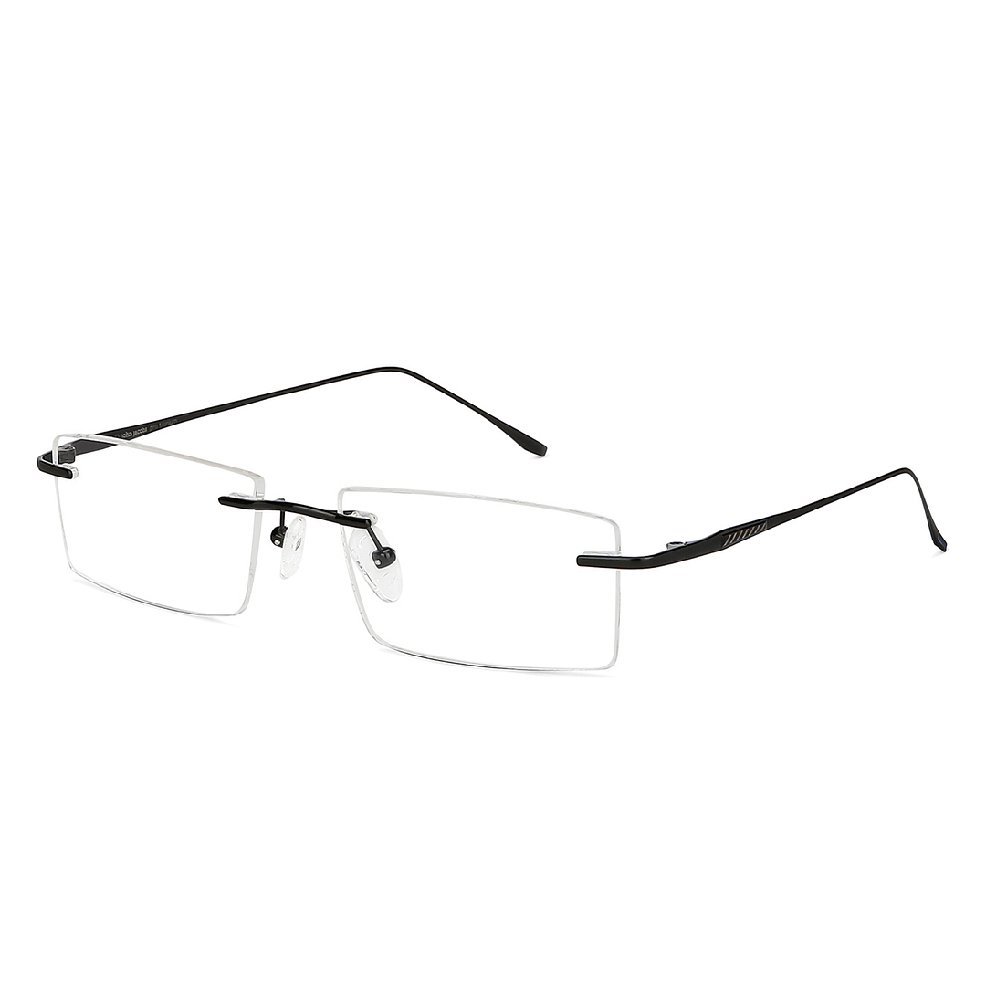 John Jacobs Black Rimless Rectangle right side