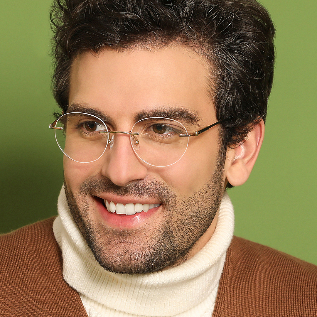 John Jacobs Gold Rimless Round left side