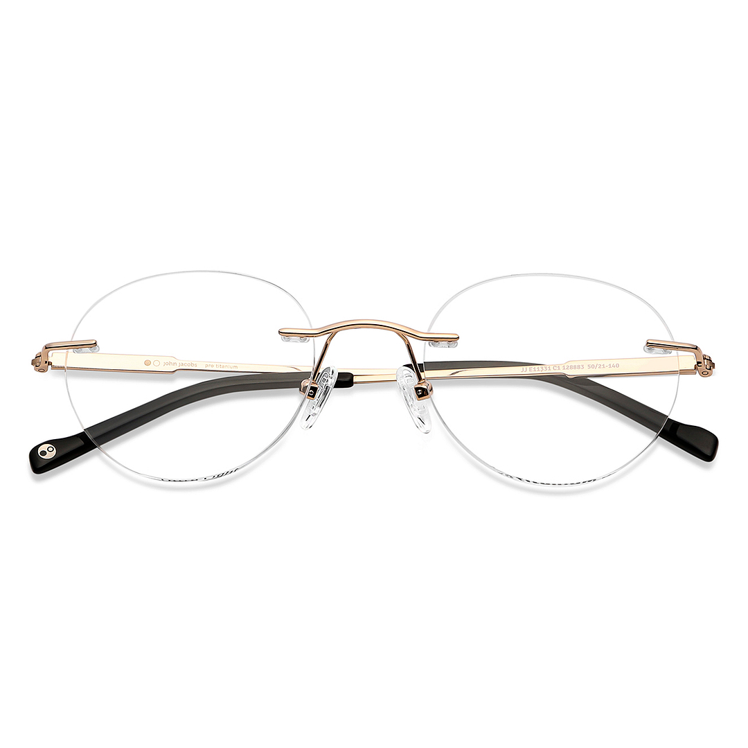 John Jacobs Gold Rimless Round left side