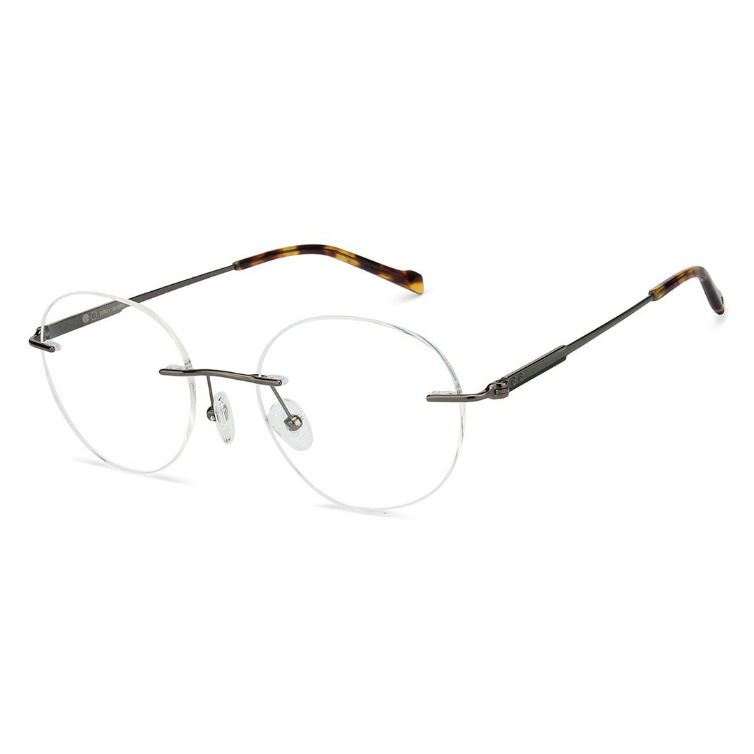 John Jacobs Screen Glasses Mid Gunmetal Rimless Round left side