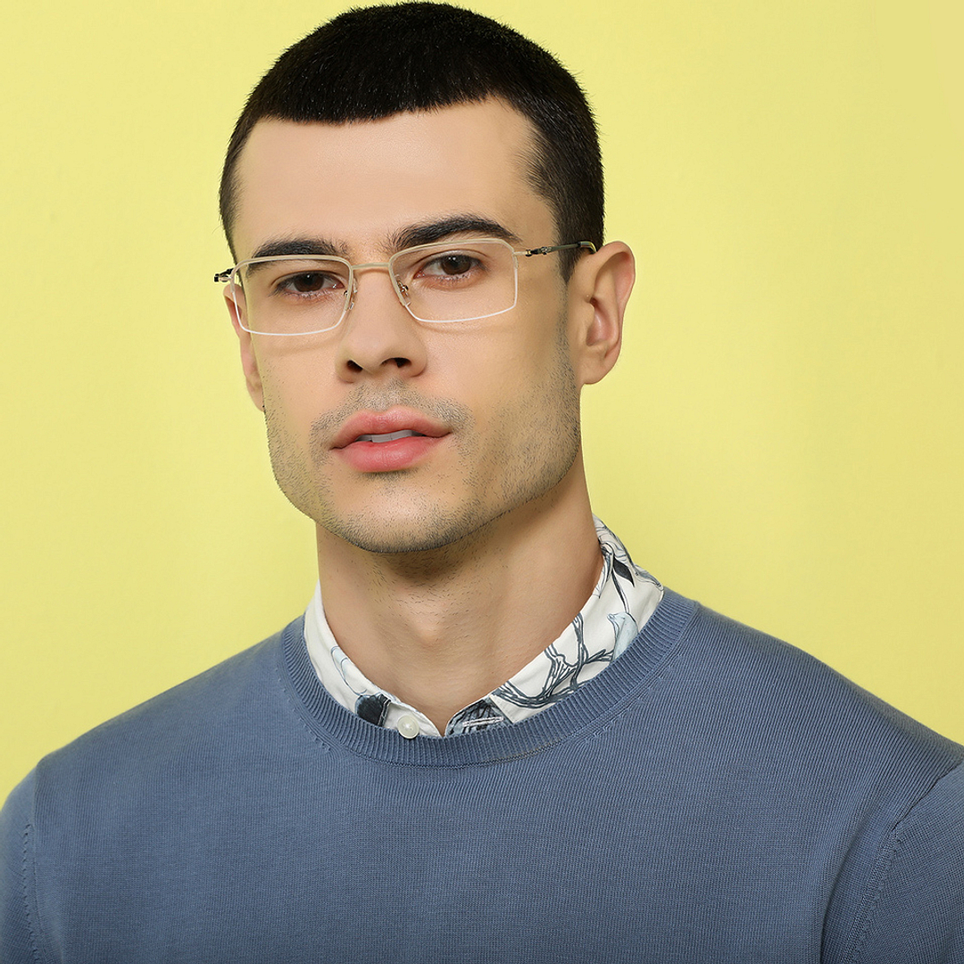 John Jacobs Online Gold Half Rim Rectangle right side