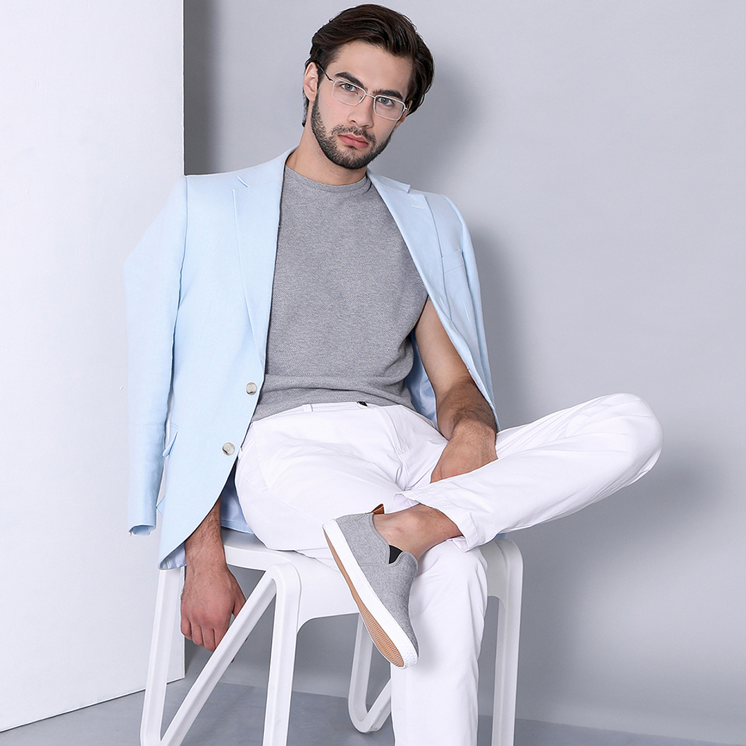 John Jacobs Screen Glasses Silver Half Rim Rectangle left side