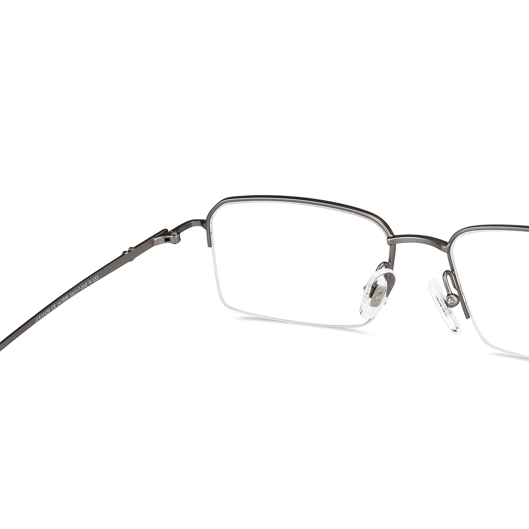 John Jacobs Online Mid Gunmetal Half Rim Rectangle right side