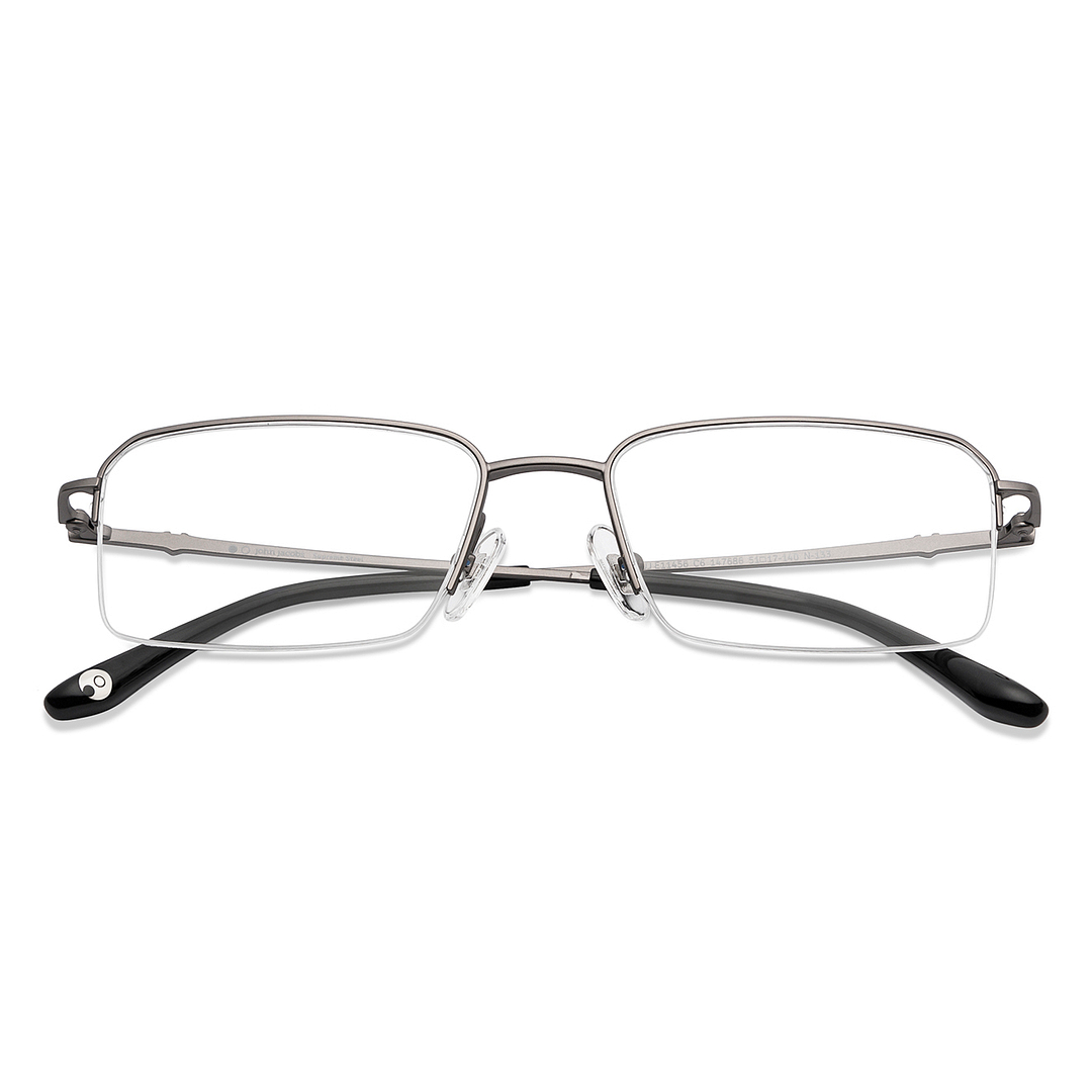 John Jacobs Online Mid Gunmetal Half Rim Rectangle left side