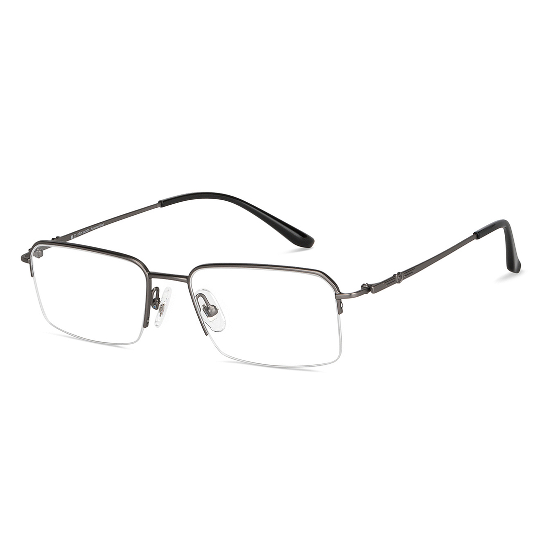 John Jacobs Online Mid Gunmetal Half Rim Rectangle right side