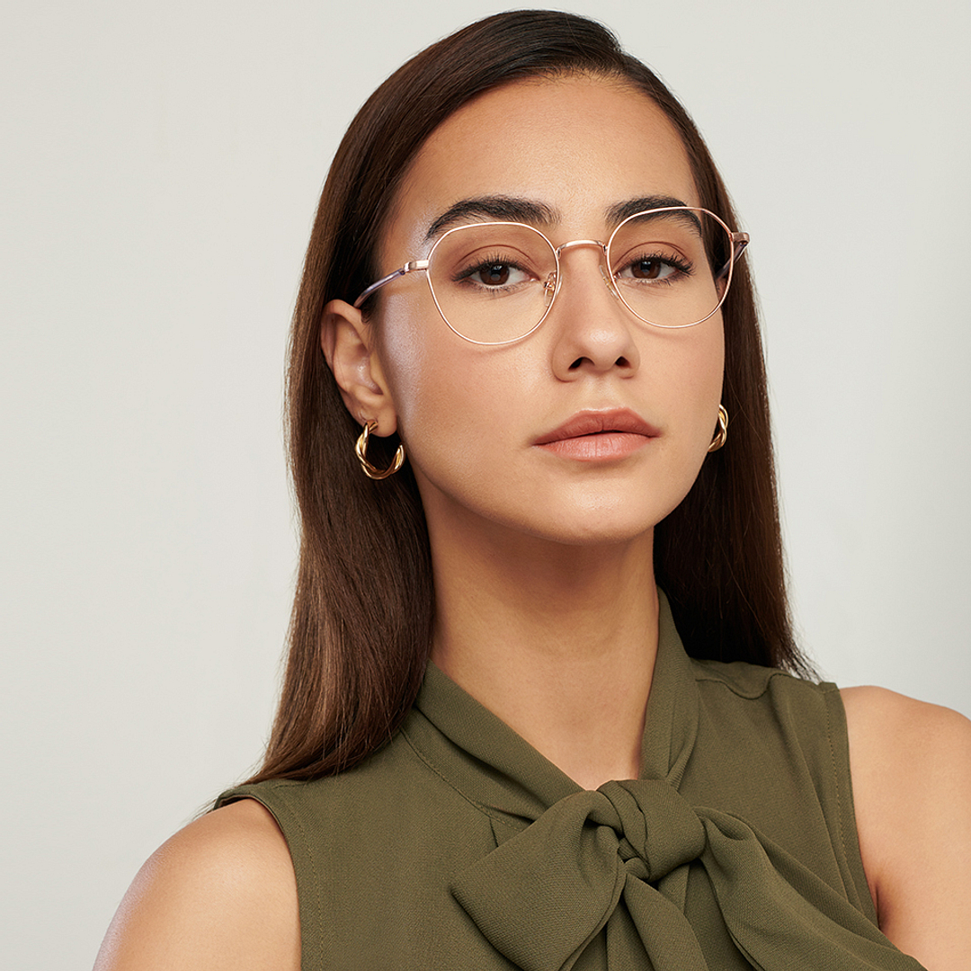 John Jacobs Online Gold Full Rim Geometric left side