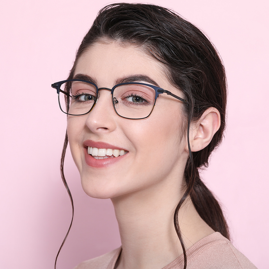 John Jacobs Sky Blue Full Rim Rectangle right side