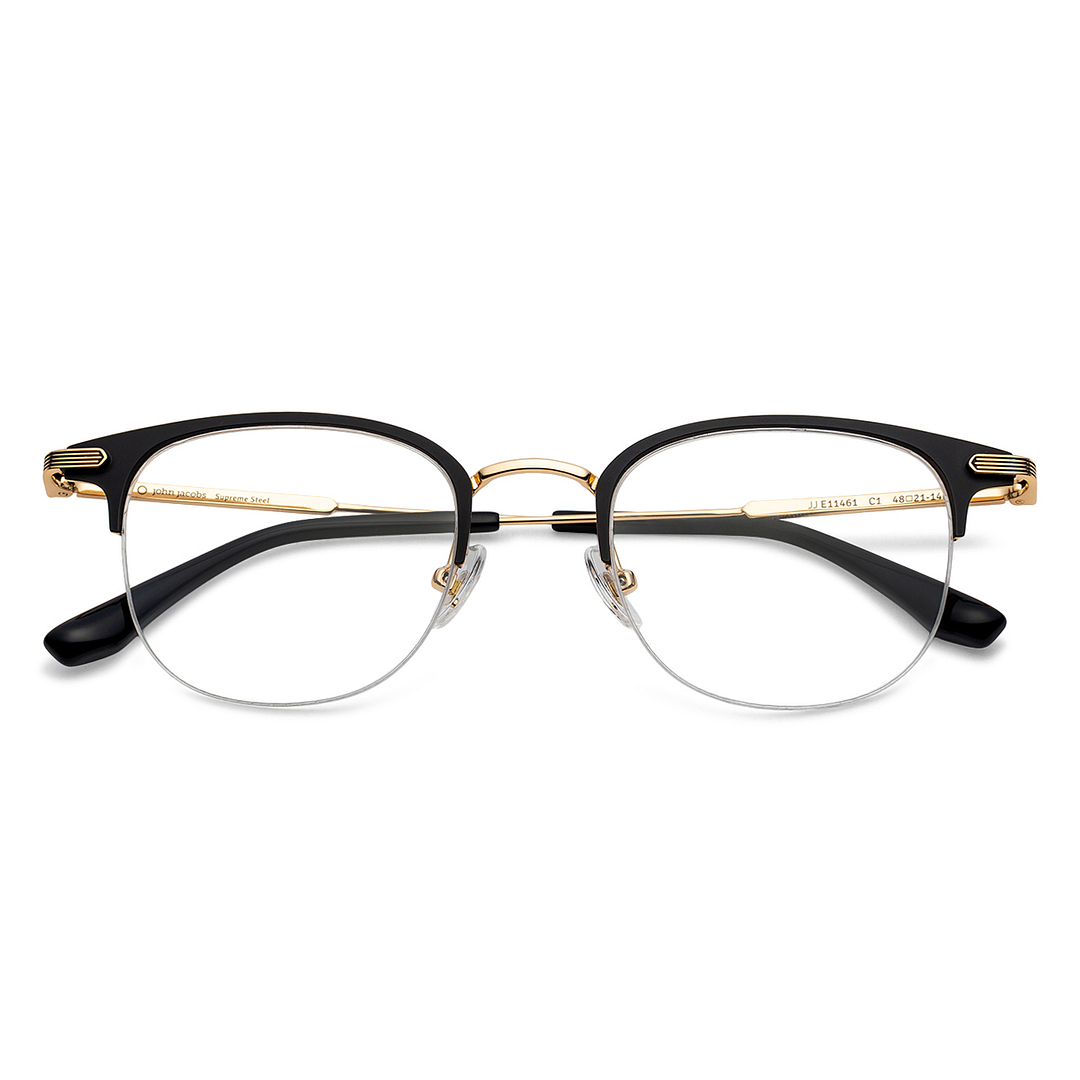 John Jacobs Online Black Half Rim Clubmaster right side