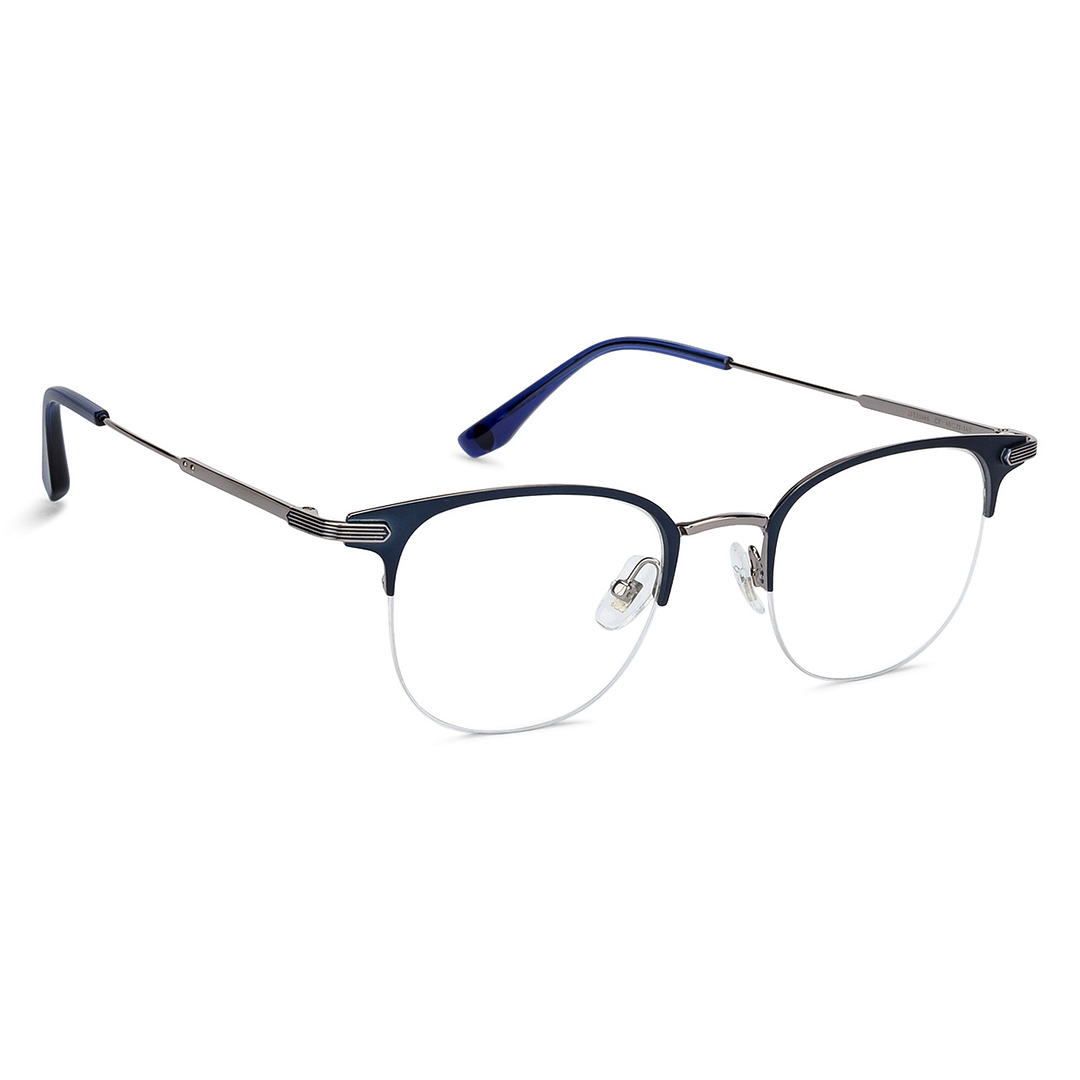 John Jacobs Online Sky Blue Half Rim Clubmaster left side