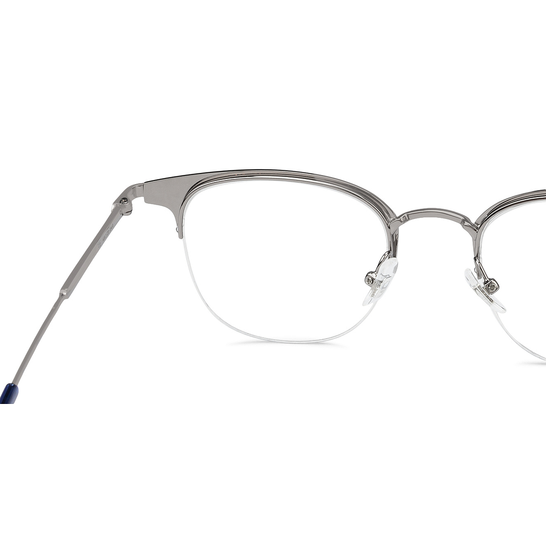 John Jacobs Online Sky Blue Half Rim Clubmaster left side