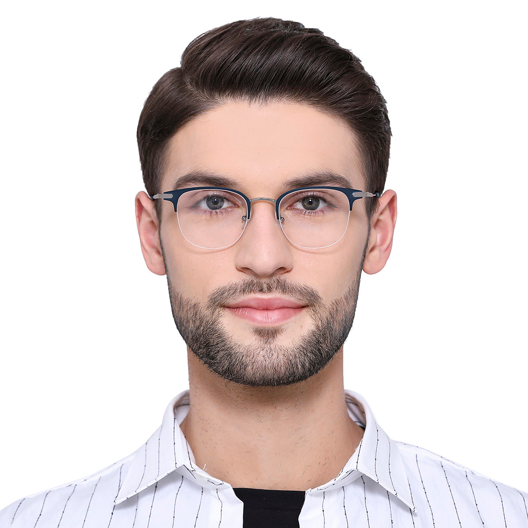 John Jacobs Online Sky Blue Half Rim Clubmaster right side