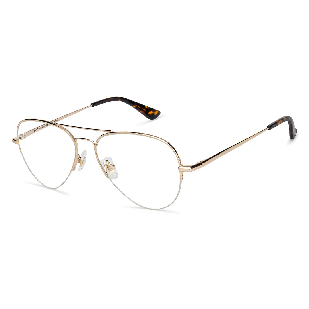 John Jacobs Online Gold Half Rim Aviator left side
