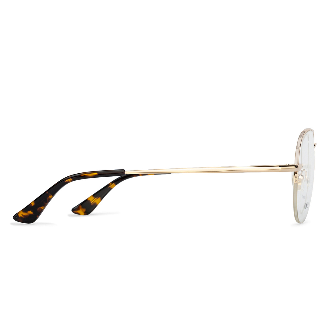 John Jacobs Online Gold Half Rim Aviator left side