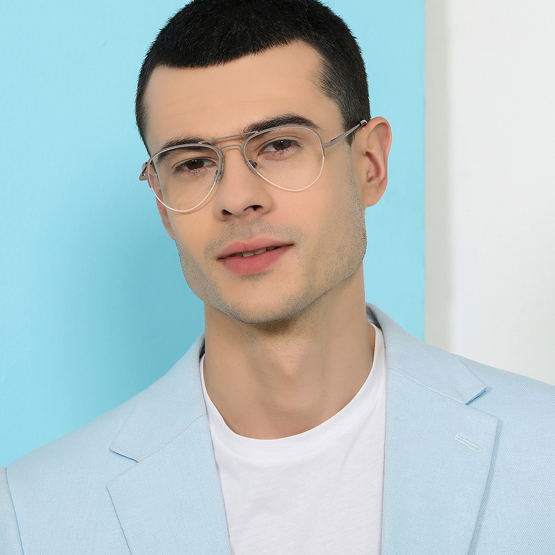 John Jacobs Online Gold Half Rim Aviator left side