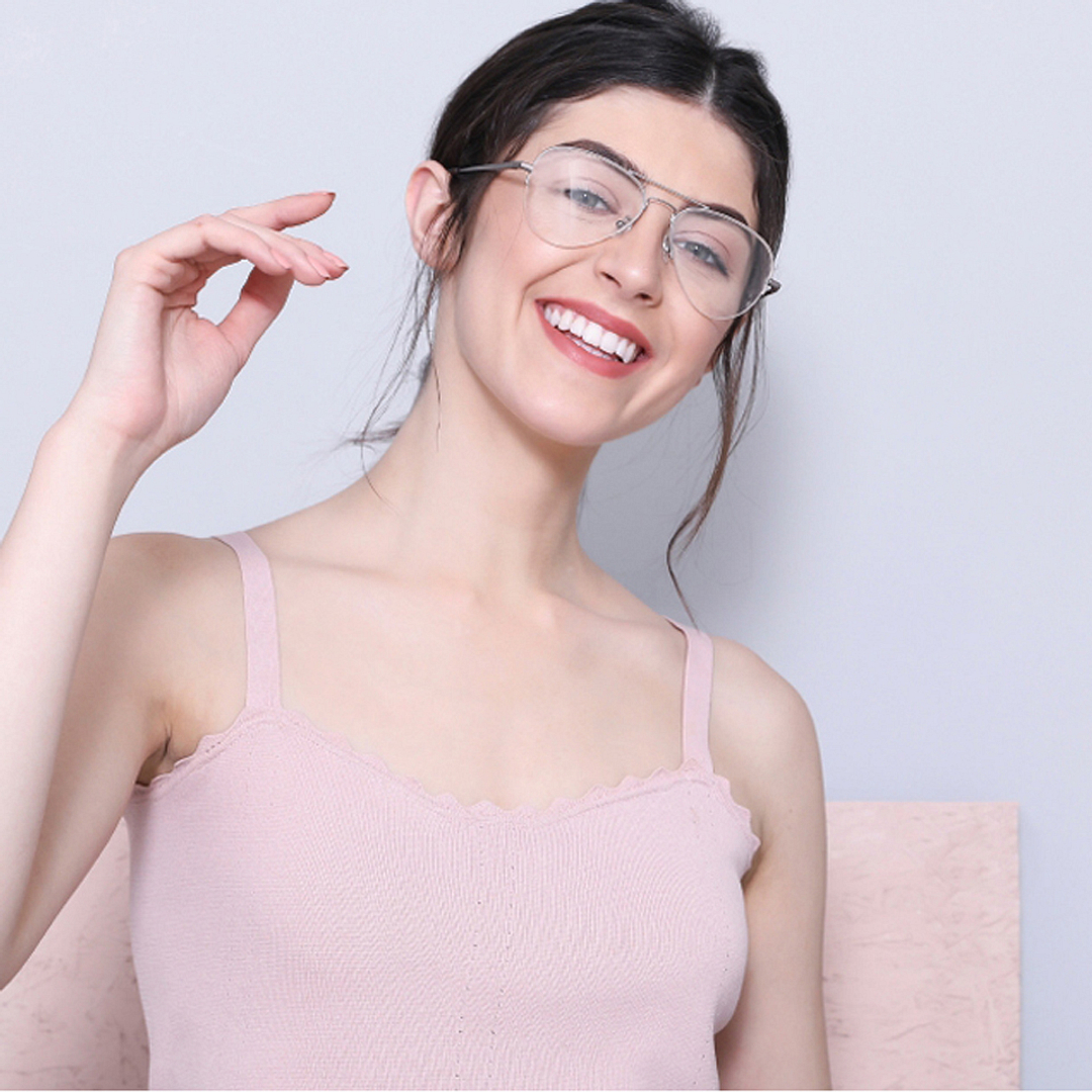 John Jacobs Online Gold Half Rim Aviator left side