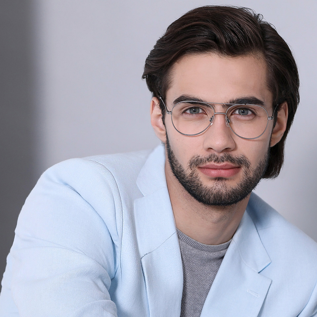 John Jacobs Gunmetal Full Rim Aviator left side