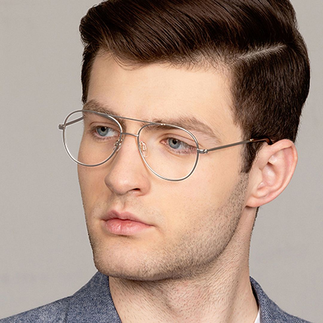 John Jacobs Online Gold Full Rim Aviator left side