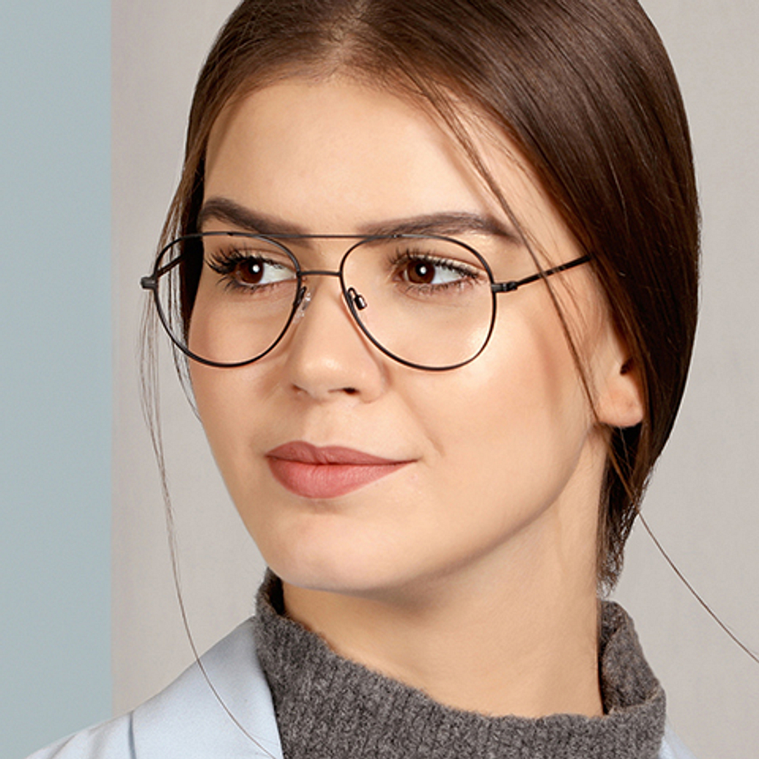 John Jacobs Online Black Full Rim Aviator left side