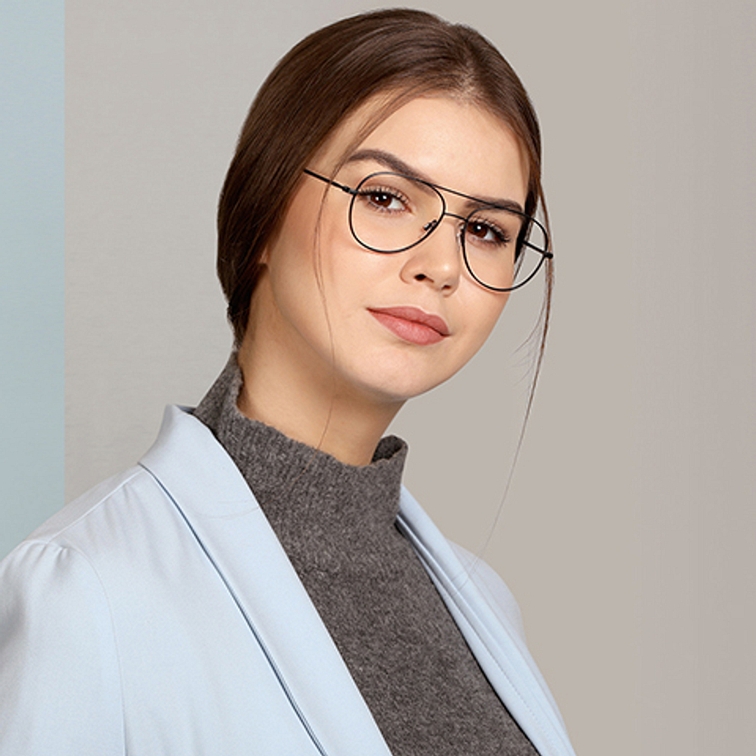 John Jacobs Online Black Full Rim Aviator right side