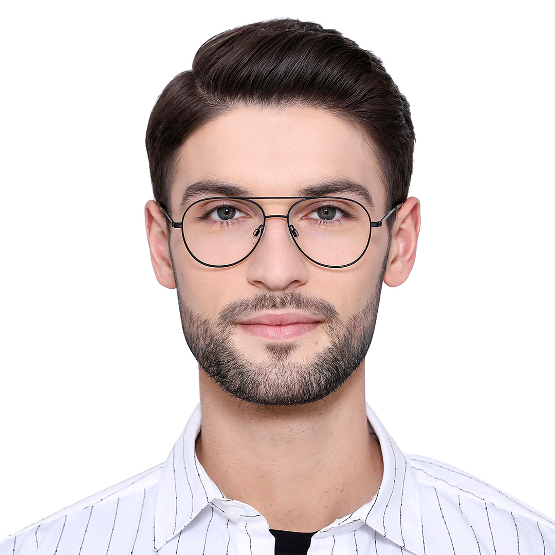 John Jacobs Online Black Full Rim Aviator right side