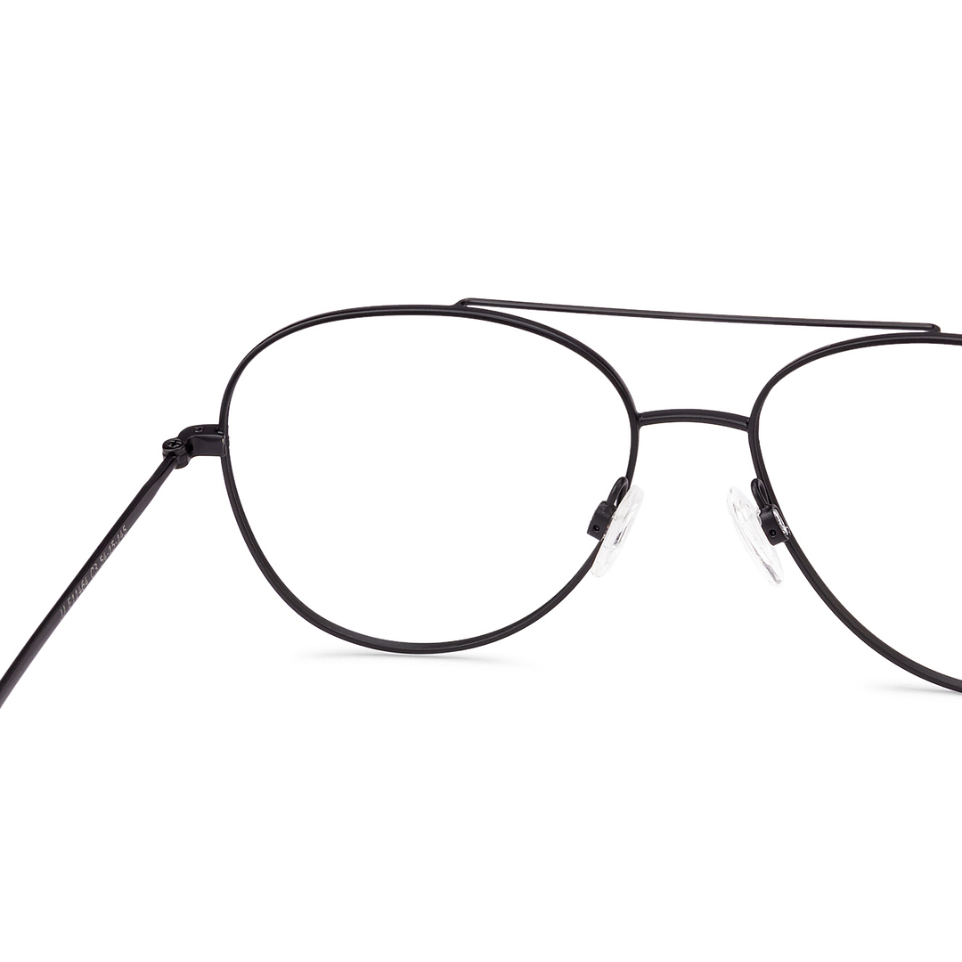 John Jacobs Online Black Full Rim Aviator left side