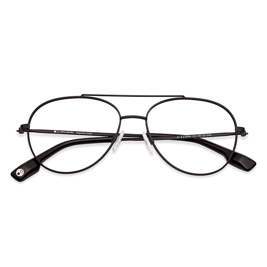 John Jacobs Online Black Full Rim Aviator right side