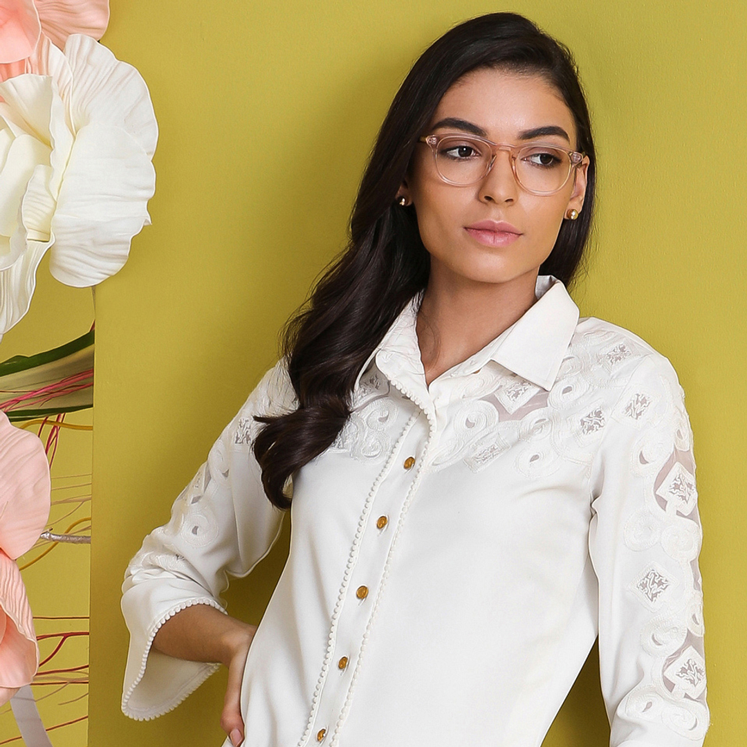 John Jacobs Online Pink Transparent Full Rim Round right side