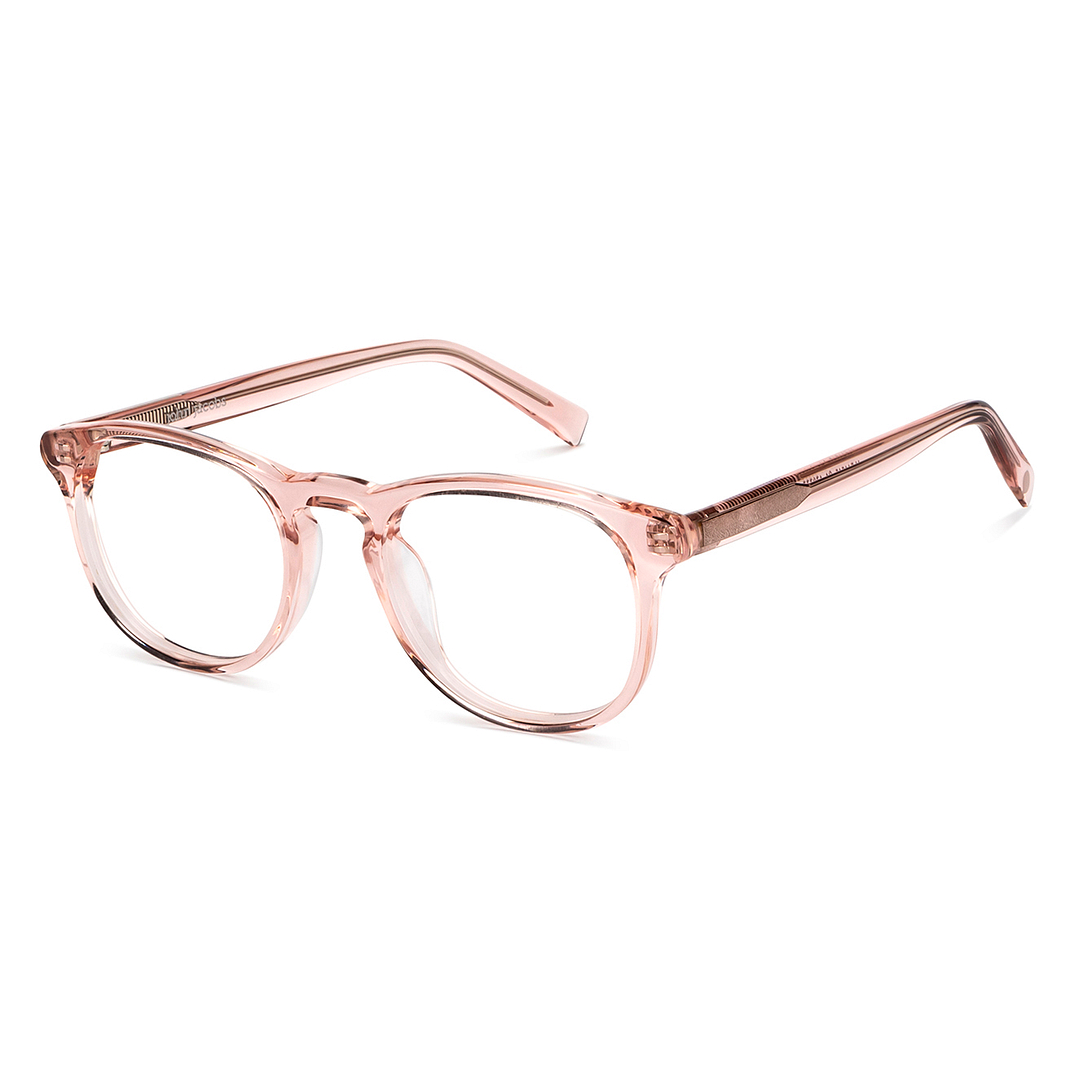 John Jacobs Online Pink Transparent Full Rim Round right side