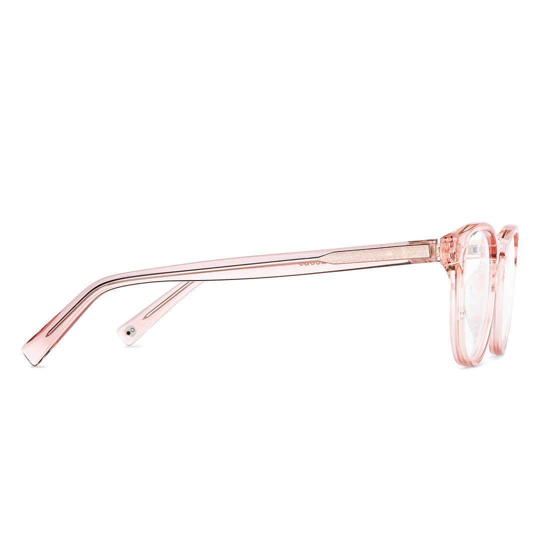 John Jacobs Online Pink Transparent Full Rim Round left side